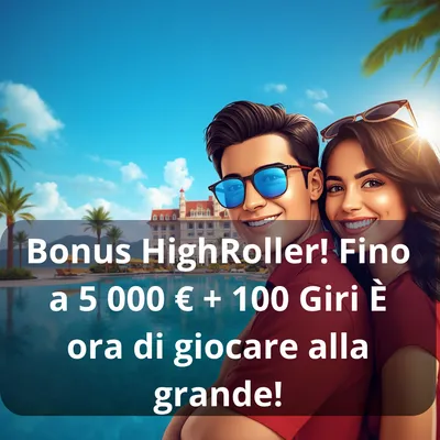 Wonaco banner bonus HighRoller fino a 5000€ + 100 giri gratuiti